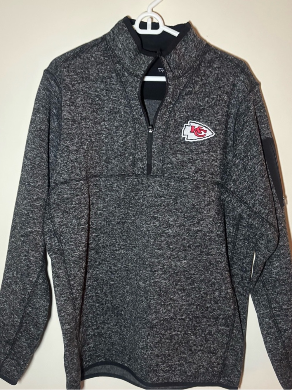 Antigua Kansas City Chiefs Heather Gray Quarter-Zip Pullover - Picture 1 of 7